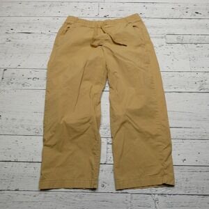 LL Bean Pants Womens Small Petite Khaki Elastic Waist Drawstring Casual Stretch